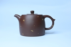 紫砂壶图片:美壶特惠 特好老紫泥洒金井栏壶 茶人醉爱 - 全手工紫砂壶网