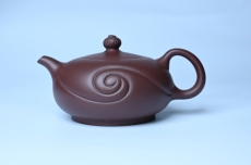 紫砂壶图片:美壶双11特惠 盖花泥 精工油润老紫泥如意半珠 茶人醉爱 - 全手工紫砂壶网