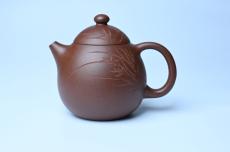 紫砂壶图片:美壶特惠 特好底槽青龙蛋壶 装饰兰草特文气 - 全手工紫砂壶网