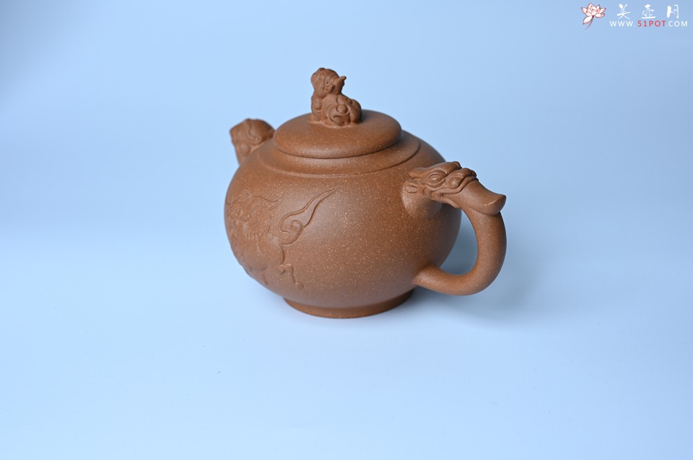 紫砂壶图片：美壶特惠 精致降坡泥祥瑞壶 茶人醉爱 - 全手工紫砂壶网