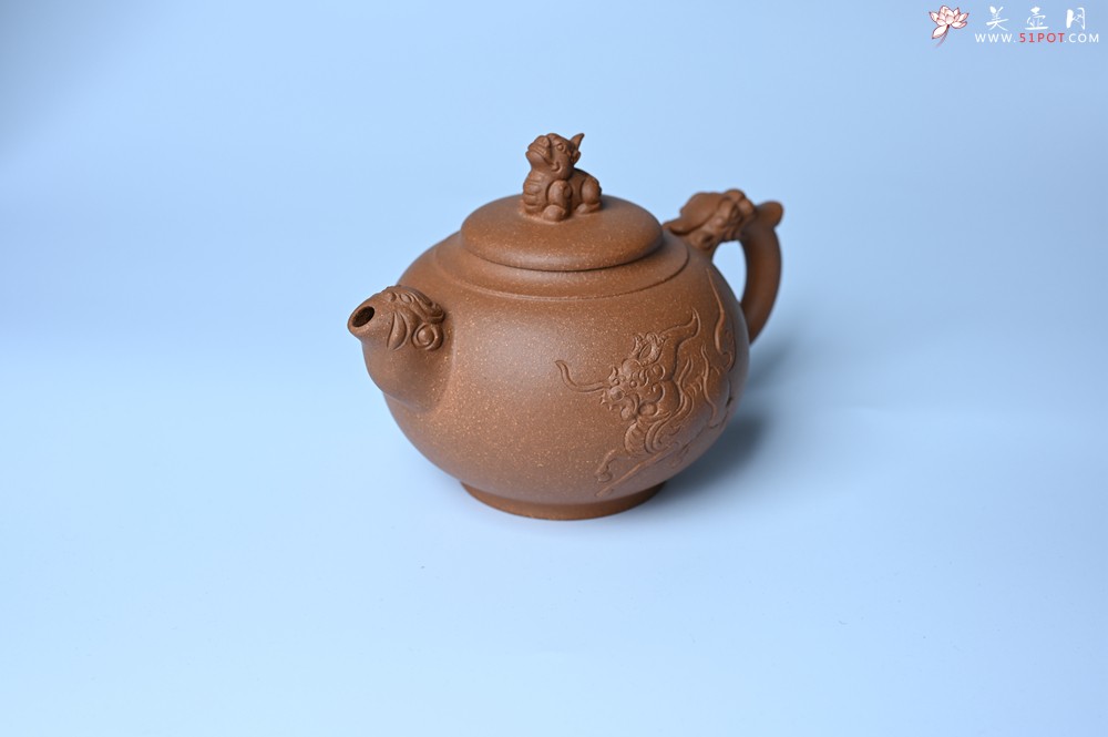 紫砂壶图片：美壶特惠 精致降坡泥祥瑞壶 茶人醉爱 - 全手工紫砂壶网