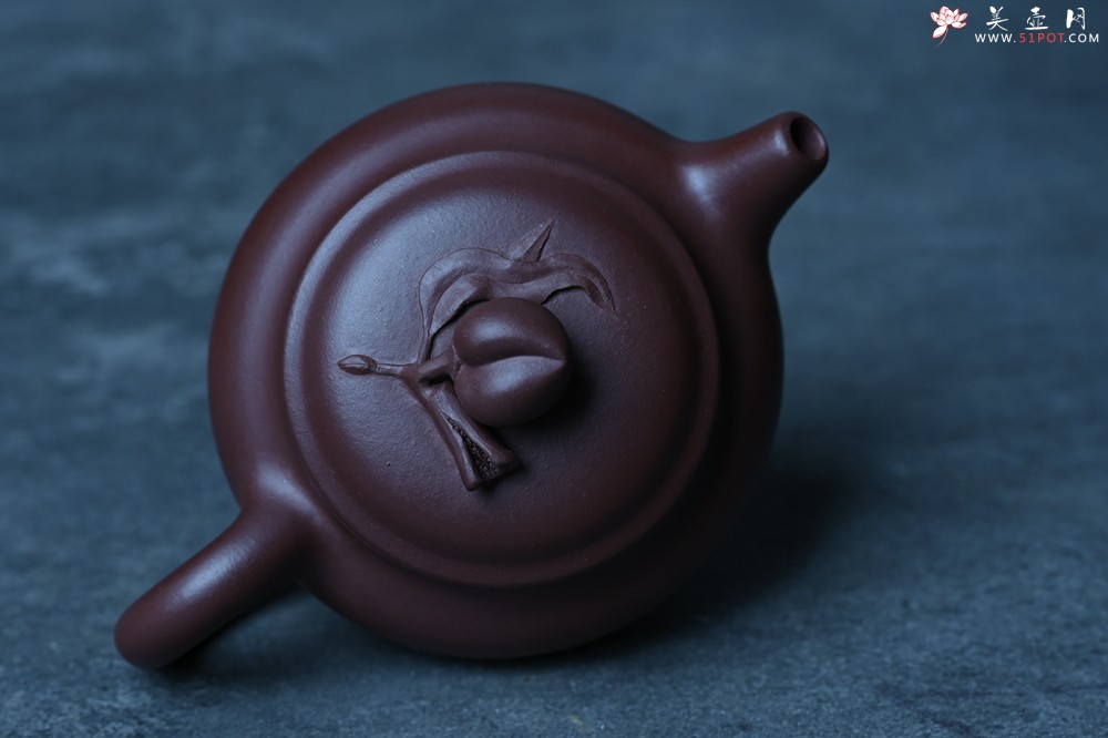 紫砂壶图片：特好老紫泥全手工寿桃壶 茶人醉爱 - 全手工紫砂壶网