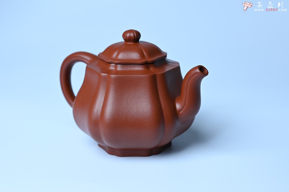 紫砂壶图片：美壶特惠 老朱泥高菱壶 茶人醉爱 - 全手工紫砂壶网