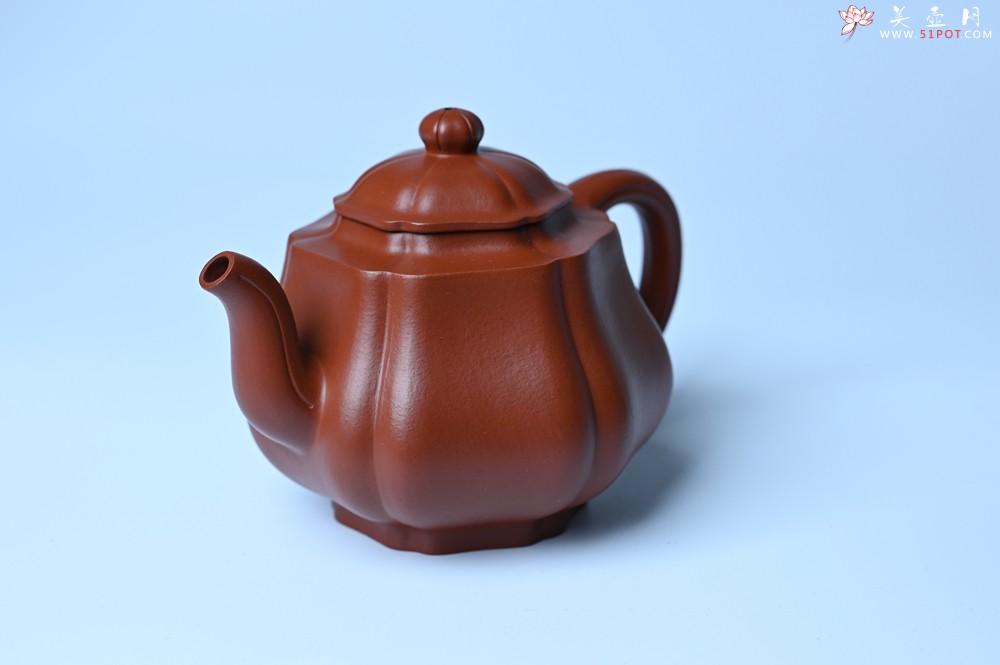 紫砂壶图片：美壶特惠 老朱泥高菱壶 茶人醉爱 - 全手工紫砂壶网