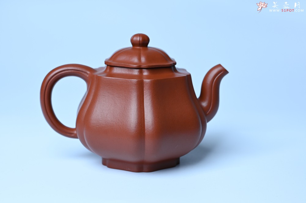 紫砂壶图片：美壶特惠 老朱泥高菱壶 茶人醉爱 - 全手工紫砂壶网