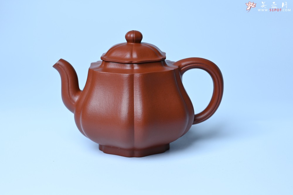 紫砂壶图片：美壶特惠 老朱泥高菱壶 茶人醉爱 - 全手工紫砂壶网