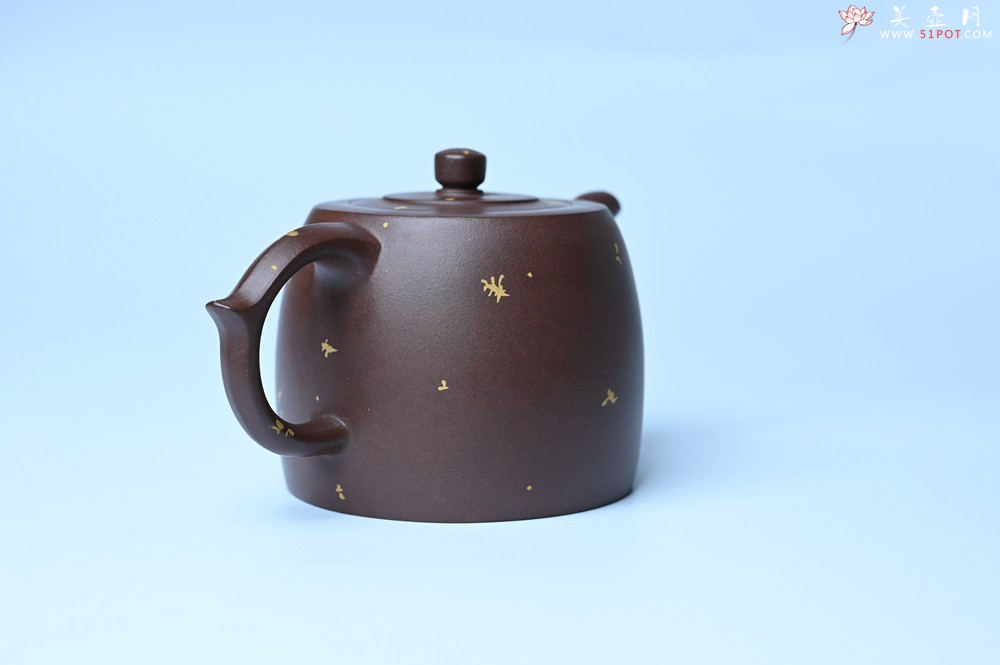紫砂壶图片：美壶特惠 特好老紫泥洒金井栏壶 茶人醉爱 - 全手工紫砂壶网