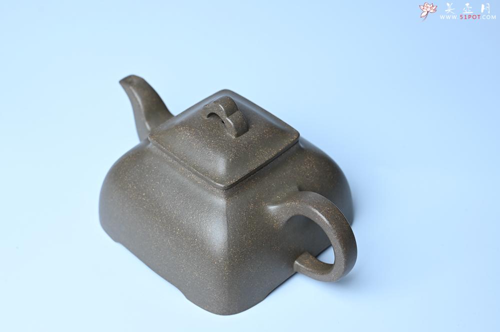 紫砂壶图片：实力派张海艳全手工蟹壳老青段泥精工弧菱壶 - 全手工紫砂壶网