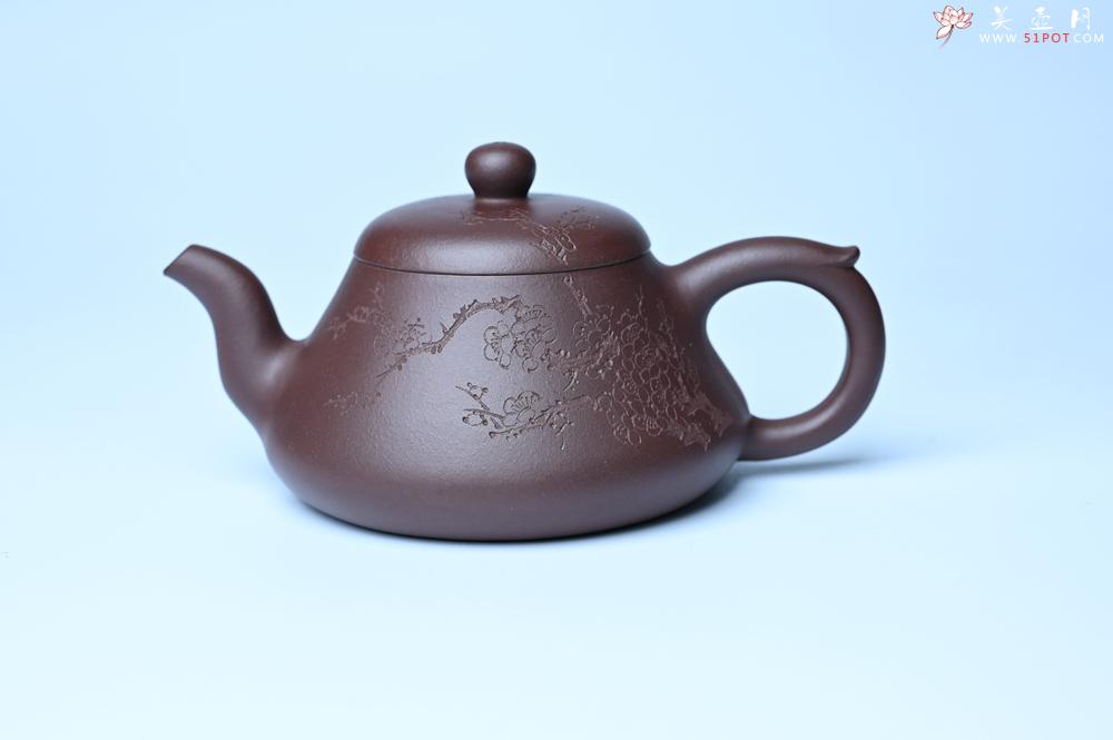 紫砂壶图片：潜力股周小培老师 全手工底槽青缘德壶 装饰通转梅花特文气 期待与您结缘 - 全手工紫砂壶网