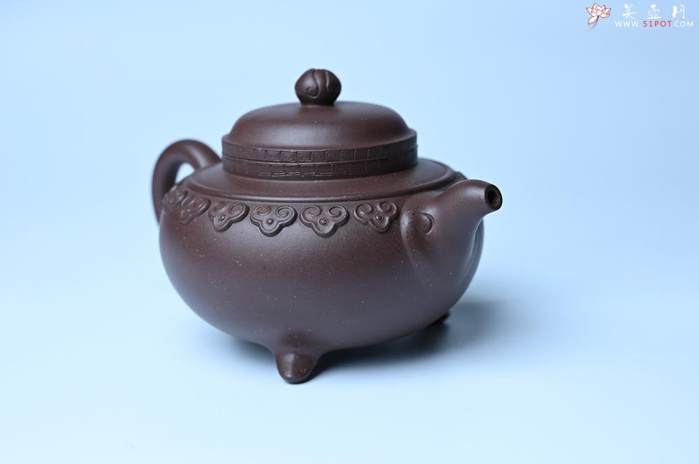紫砂壶图片：美壶特惠 精致紫泥云肩如意壶 茶人醉爱 - 全手工紫砂壶网