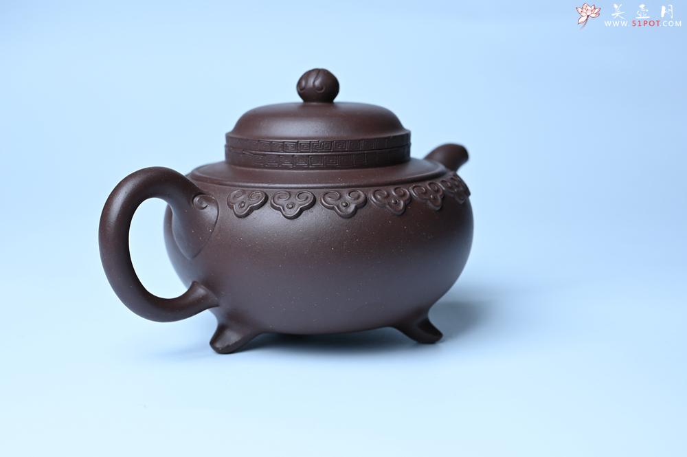 紫砂壶图片：美壶特惠 精致紫泥云肩如意壶 茶人醉爱 - 全手工紫砂壶网