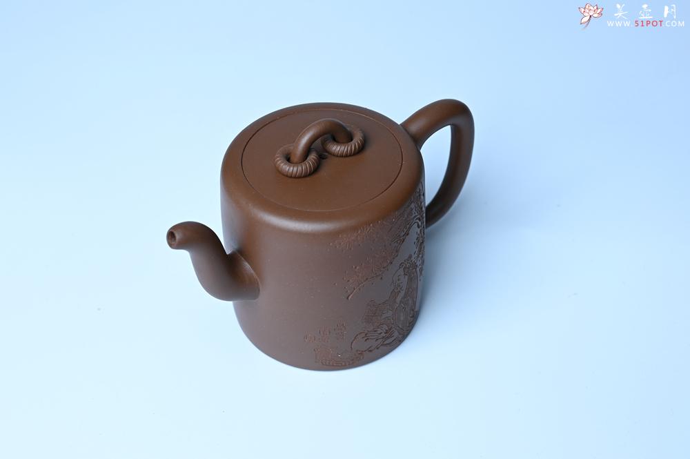 紫砂壶图片：美壶特惠 潜力股王静然 优质紫泥双圈壶 兴来每独往 胜事空自知 装饰文雅 - 全手工紫砂壶网