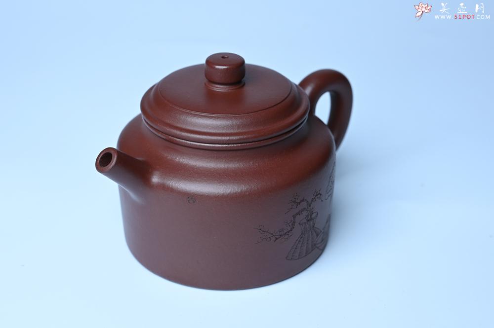 紫砂壶图片：油润黄龙山4号深井红皮龙 全手工德中壶 做工特好 装饰清供图 特文气 - 全手工紫砂壶网
