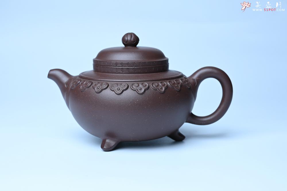 紫砂壶图片：美壶特惠 精致紫泥云肩如意壶 茶人醉爱 - 全手工紫砂壶网
