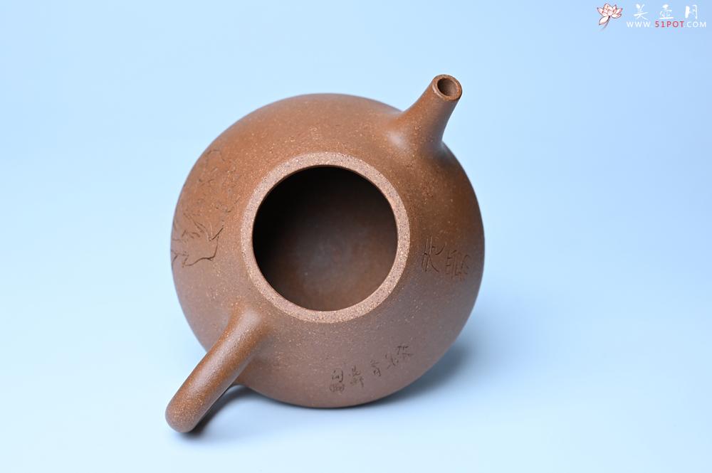 紫砂壶图片：油润五彩段泥 全手工薄胎子冶石瓢 难度大 骨肉匀挺 文气装饰罗汉图 无为 - 全手工紫砂壶网