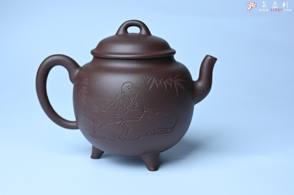 紫砂壶图片：美壶特惠 优质紫泥精致三足鼎壶 品茶论道 - 全手工紫砂壶网