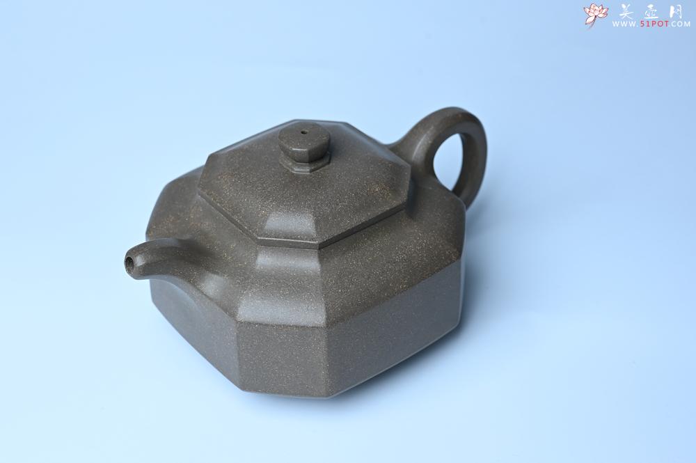 紫砂壶图片：实力派张海艳全手工蟹壳老青段泥精工八方侧角壶 气势磅礴 - 全手工紫砂壶网